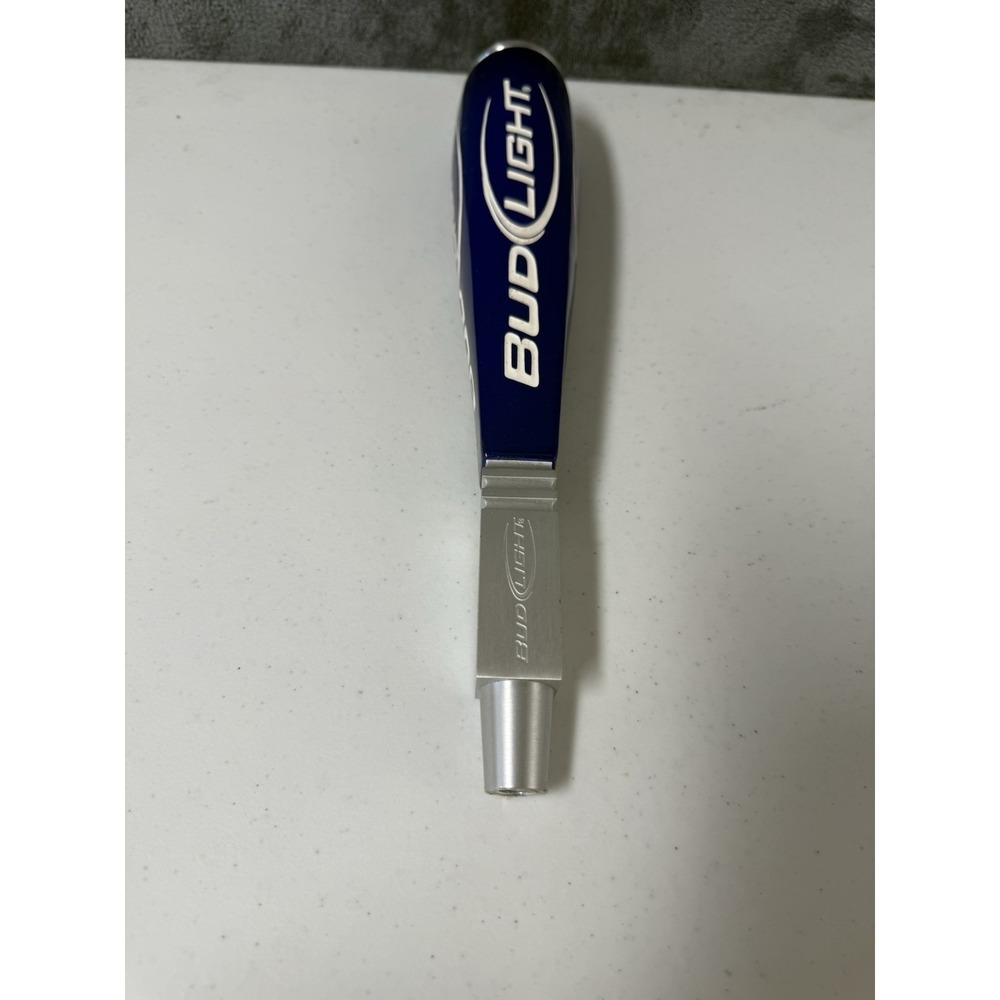 Bud Light Draft Beer Tap Handle Blue/White & Aluminum, Baseball Bat tapper